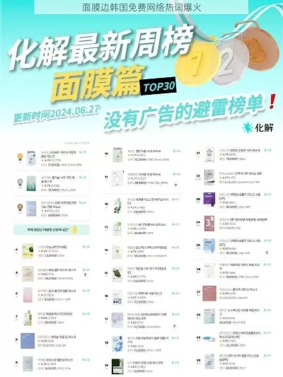 欺诈游戏韩国面膜排行榜-警惕韩国面膜欺诈陷阱